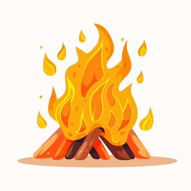 Image De Feu De Joie Image De Dessin Animé Mignon De Feu De Joie Illustration Vectorielle Ai Généré