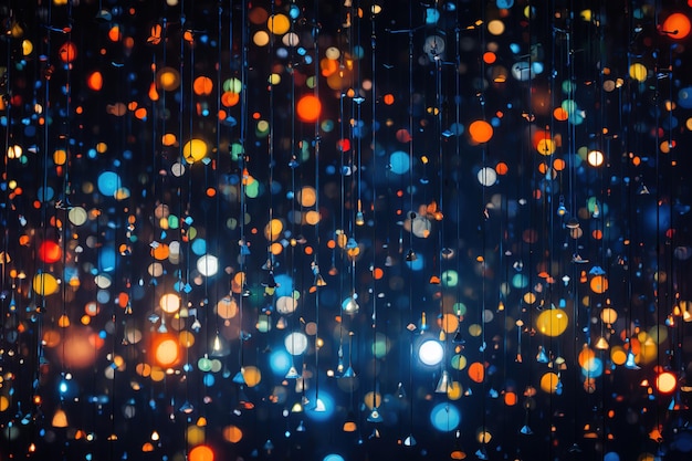une image floue d'une lumière colorée avec de nombreuses lumières