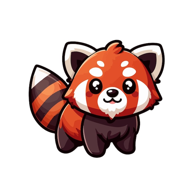 Vecteur l'image générée par le dessin animé de panda rouge mignon