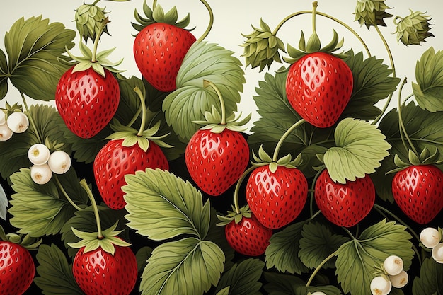 Image d'illustration de fraises sur un beau fond blanc
