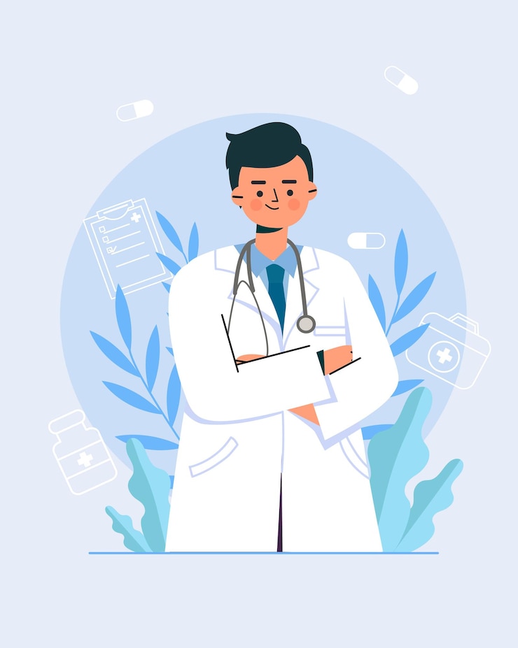 Vecteur l'image d'un jeune médecin de sexe masculin