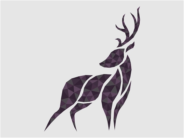 Vecteur image de logo cerf avec style polygonal