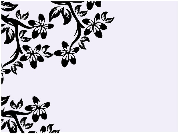 Vecteur une image en noir et blanc de fleurs sur un fond violet