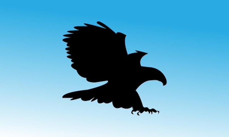 Vecteur une image en noir et blanc d'un oiseau avec un ciel bleu derrière lui