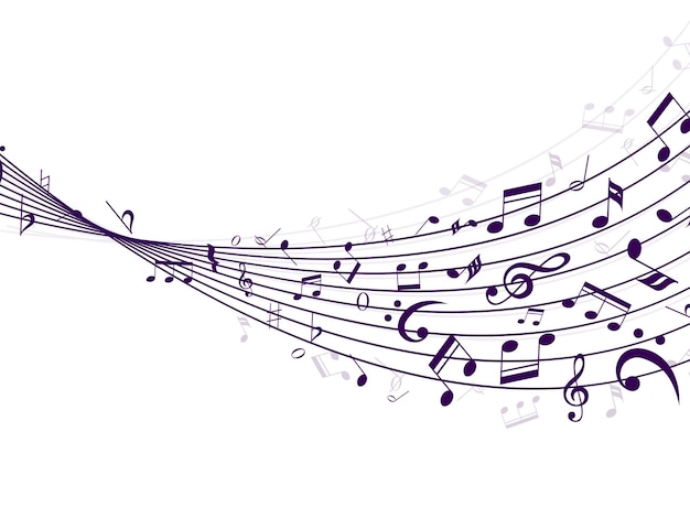 une image d'une note de musique colorée avec un fond violet