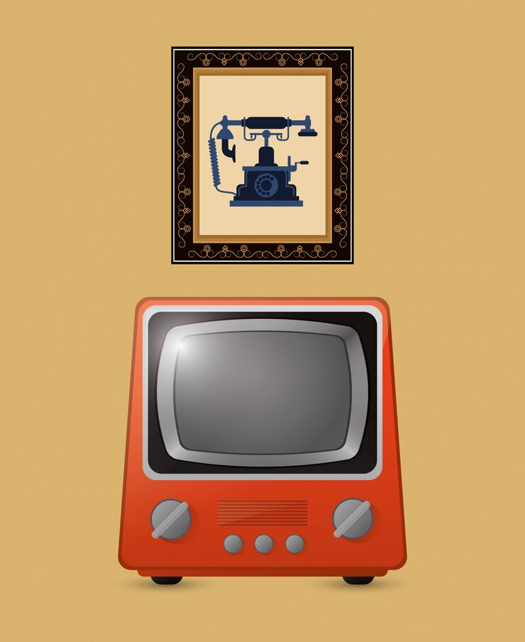 Vecteur image rétro tv emblème