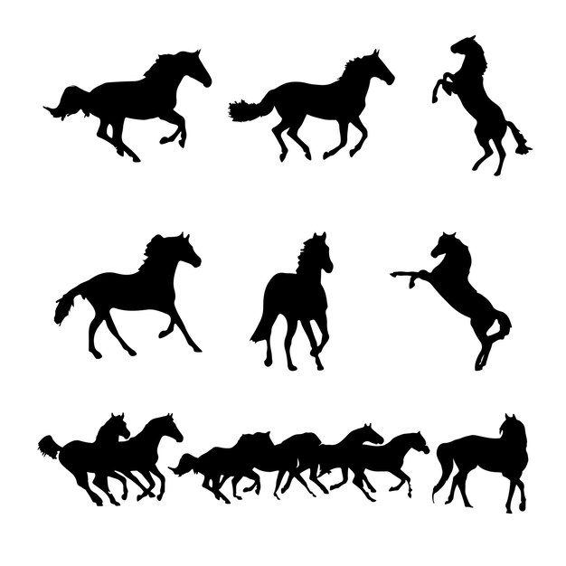 Vecteur l'image de la silhouette du cheval