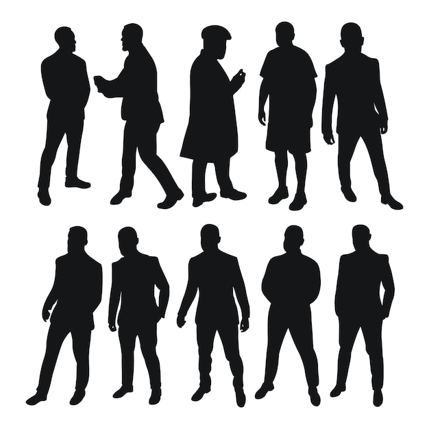 Vecteur image silhouettes masculines personnes personne humaine homme hommes gars garçon