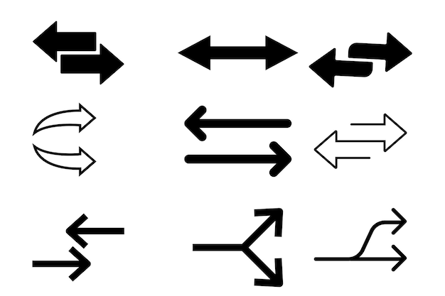 Une image avec un symbole de double flèche représentant l'équilibre de la direction et la dualité