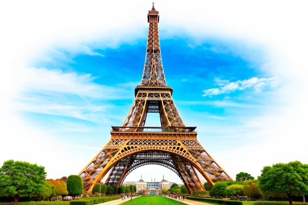 une image d'une tour qui dit la tour Eiffel