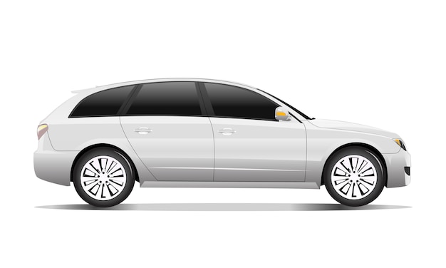 Image tridimensionnelle d'une voiture isolée sur un fond blanc