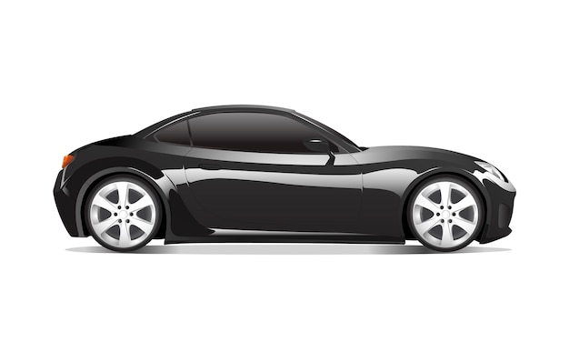 Vecteur image tridimensionnelle de voiture noire isolée sur fond blanc