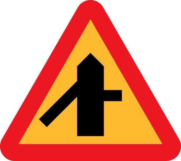 Image Vectorielle D'avertissement De Panneau De Signalisation D'intersection Isolé Sur Fond Transparent