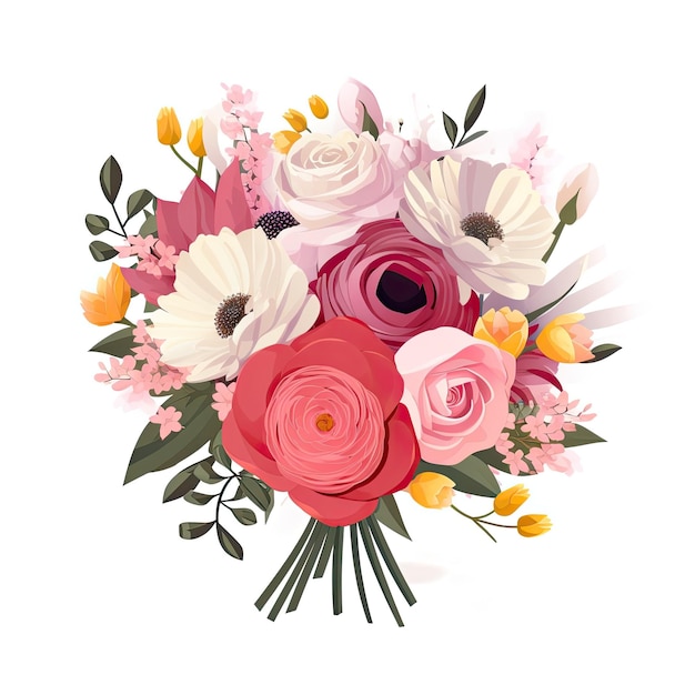 Image vectorielle bouquet de fleurs mignon