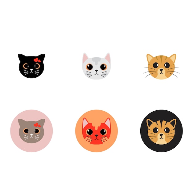 Vecteur image vectorielle de chat mignon tête logo