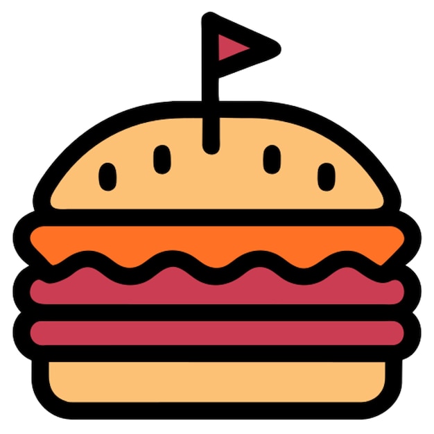 Vecteur image vectorielle de club sandwitch icône centrée sur un fond blanc réaliste