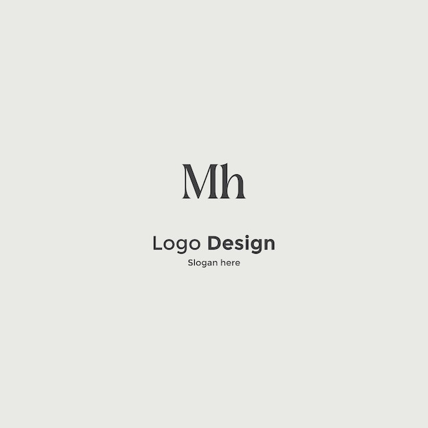 Image vectorielle de la conception initiale du logo Mh