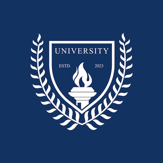 Image vectorielle de conception de logo d'insigne d'école d'université d'université