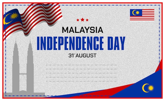 Image Vectorielle De Conception De Modèle De Carte De Voeux Malaisie Happy Independence Day