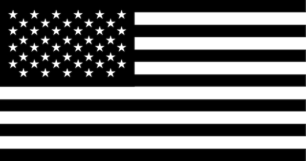 Vecteur image vectorielle de drapeau usa noir et blanc