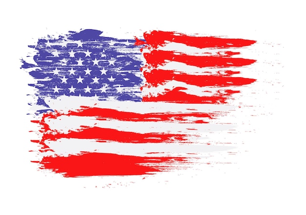 Vecteur image vectorielle du drapeau américain drapeau grunge des états-unis illustration vectorielle del drapeau des états-unis