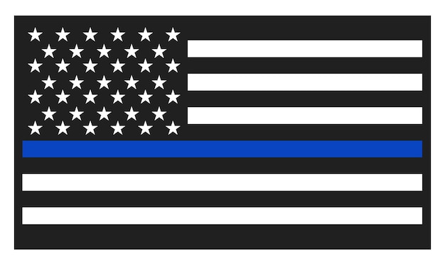 Vecteur image vectorielle du drapeau américain drapeau de la police américaine illustration vectorielle del drapeau des états-unis