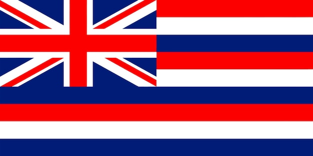 Image vectorielle du drapeau de l’État d’Hawaï Ka Hae Hawaii Proportion23 EPS10