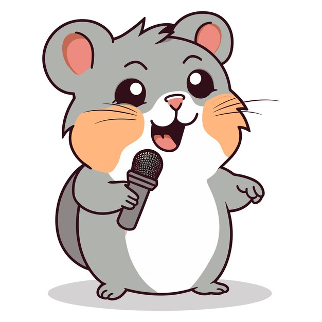 Image Vectorielle Du Hamster Chanteur