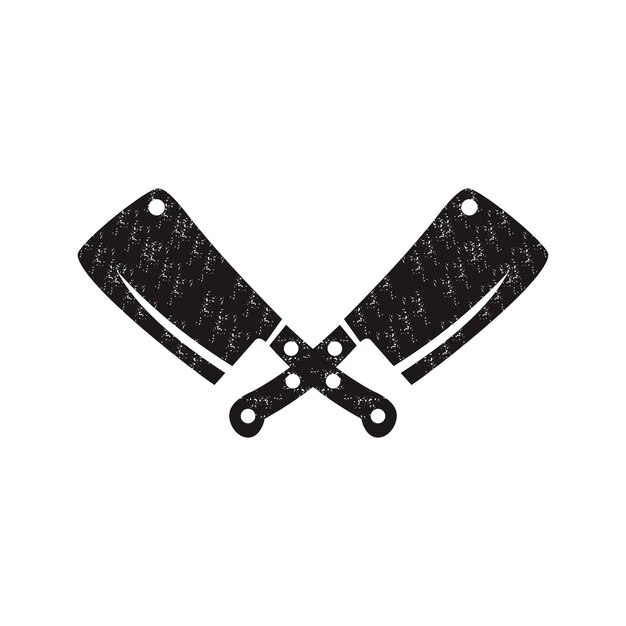 Image vectorielle du logo de l'étiquette de boucherie rétro vintage