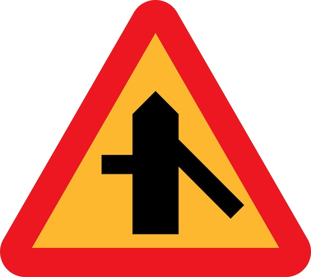 Image Vectorielle Du Panneau De Signalisation D'intersection Graphiques Couleur D'avertissement Du Panneau De Signalisation International