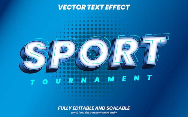 Image vectorielle d'effet de texte eps modifiable sport 3d