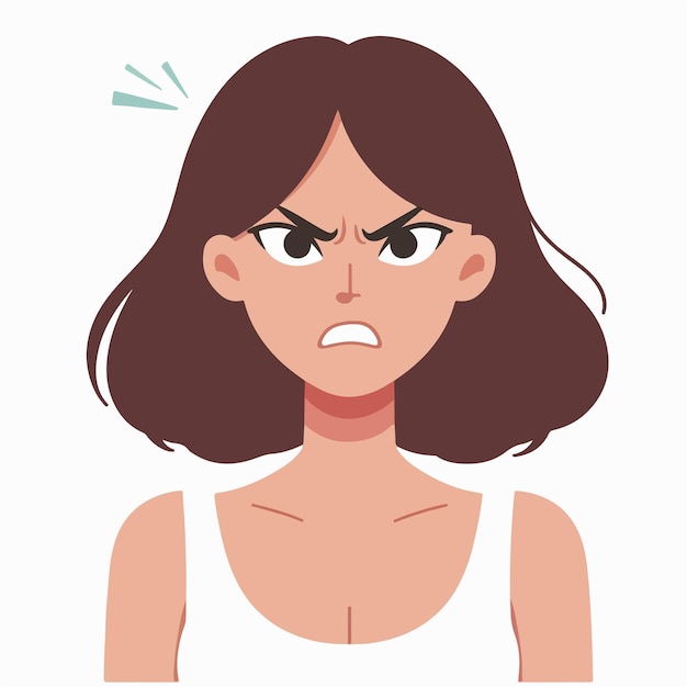 Image vectorielle d'une expression de femme en colère