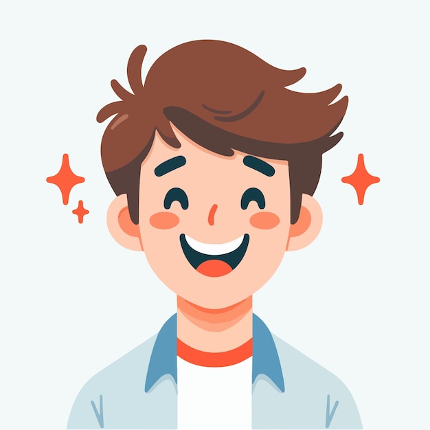 Image vectorielle d'une expression masculine heureuse