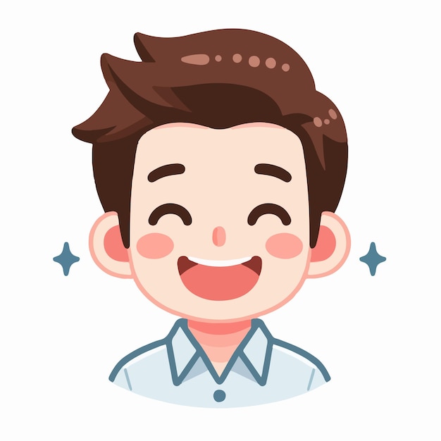 Image vectorielle d'une expression masculine heureuse