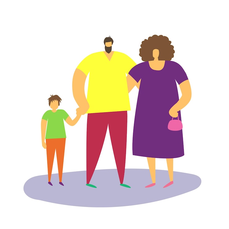 Vecteur image vectorielle famille avec un enfant
