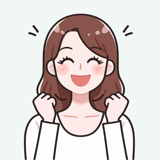 image vectorielle d'une femme avec une expression joyeuse