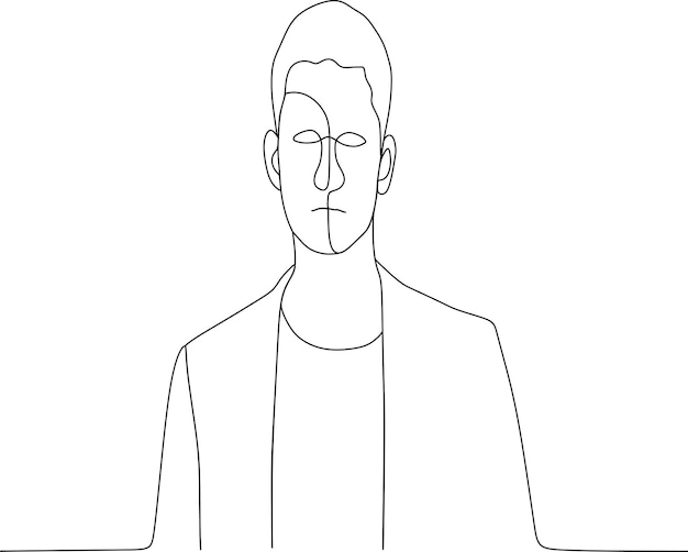 Vecteur image vectorielle d'un homme debout avec des vêtements soignés et un corps droit