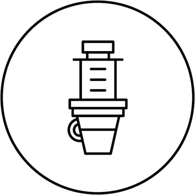 Vecteur l'image vectorielle de l'icône aeropress peut être utilisée pour le café