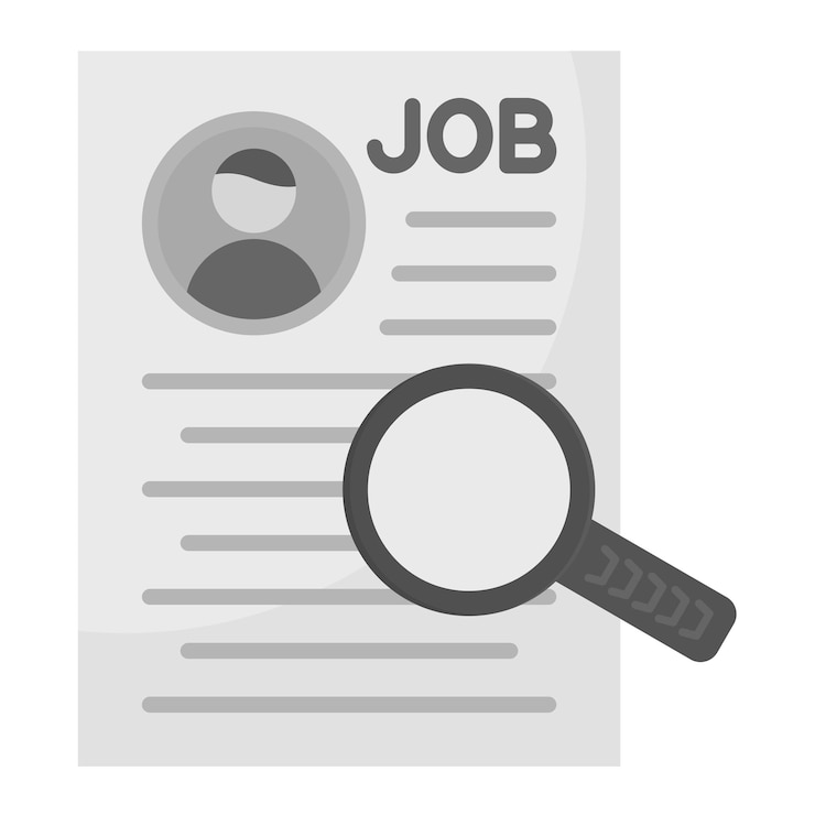 Vecteur l'image vectorielle de l'icône d'analyse d'emploi peut être utilisée pour les ressources humaines