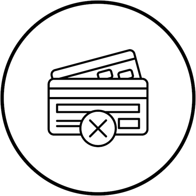 Vecteur l'image vectorielle de l'icône d'annulation de paiement peut être utilisée pour les services monétaires en ligne