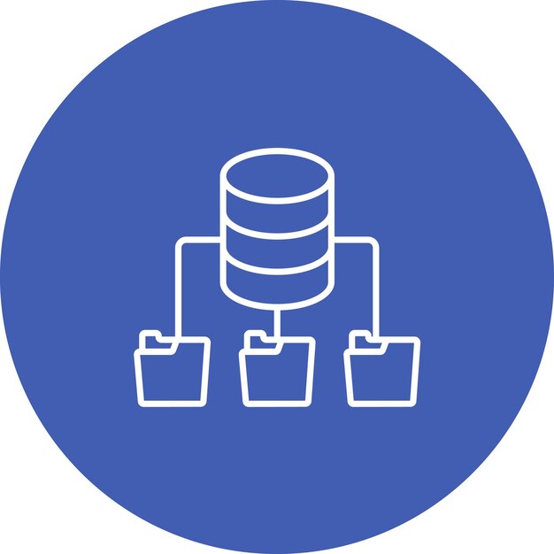 L'image vectorielle de l'icône de l'architecture de la base de données peut être utilisée pour l'hébergement Web
