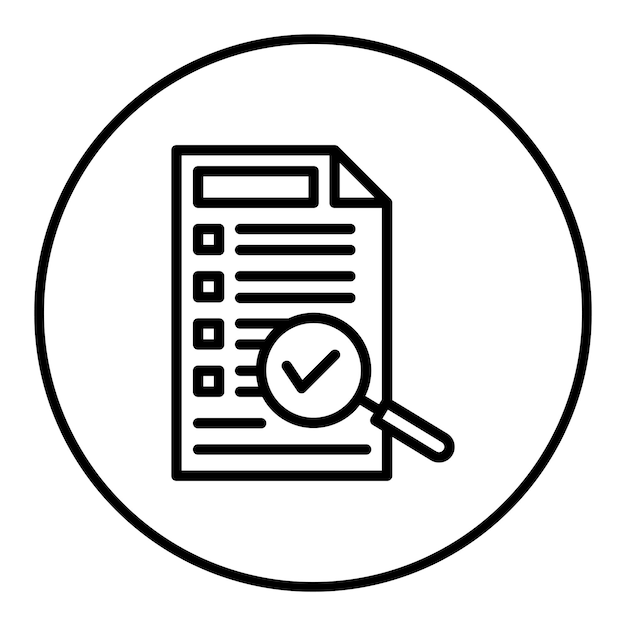 L'image vectorielle de l'icône d'audit peut être utilisée pour l'assurance qualité