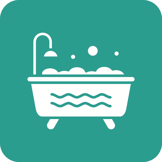 Vecteur l'image vectorielle de l'icône de la baignoire peut être utilisée pour le nettoyage de la maison