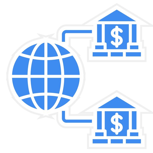 Image vectorielle d'icône de banque sur Internet Peut être utilisée pour la banque et la finance