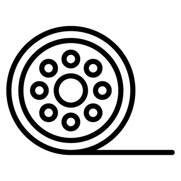 Vecteur l'image vectorielle de l'icône de la bobine de film peut être utilisée pour le rétro