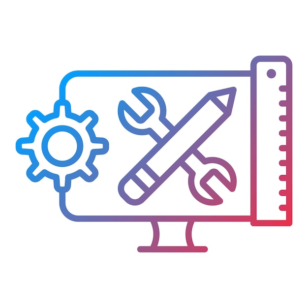 L'image vectorielle de l'icône de la boîte à outils peut être utilisée pour la programmation informatique