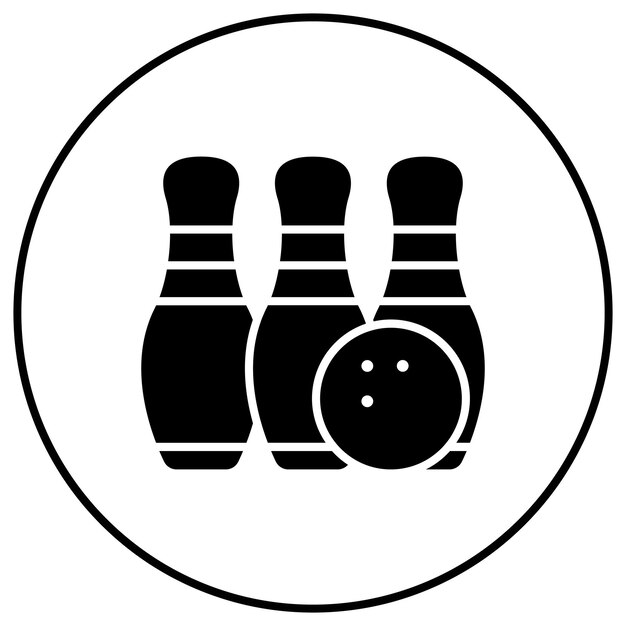 Vecteur l'image vectorielle de l'icône de bowling peut être utilisée pour les anniversaires