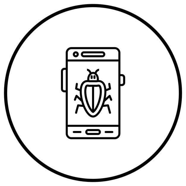 Vecteur l'image vectorielle de l'icône de bug peut être utilisée pour le développement d'applications mobiles