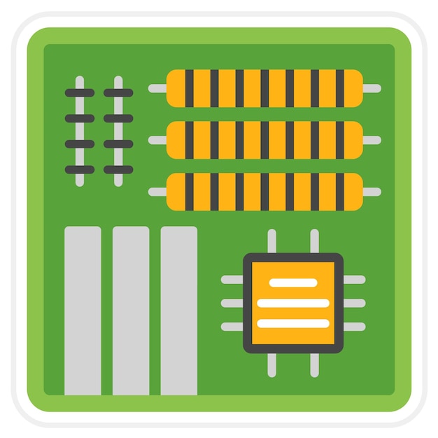 Vecteur l'image vectorielle de l'icône de la carte mère peut être utilisée pour la technologie