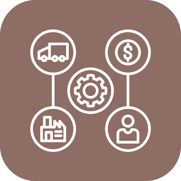 Vecteur image vectorielle de l'icône de la chaîne d'approvisionnement circulaire peut être utilisée pour l'économie